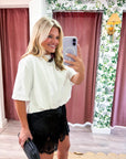 Genevieve Bubble Top-White
