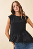 Right Fit Peplum Top-Black