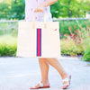 Nobadeer Canvas Tote Bag- Red Stripe