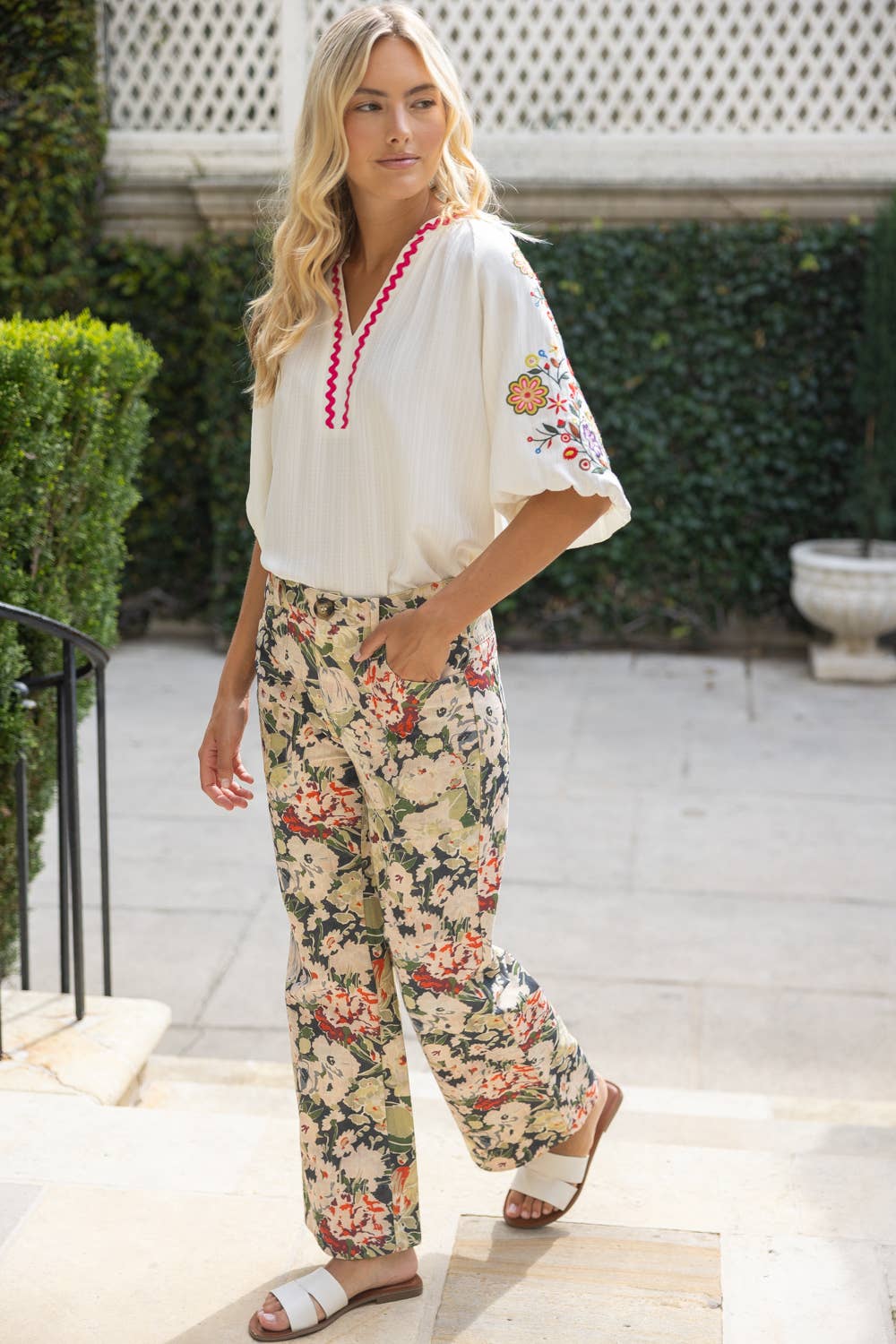 Floral Tale Wide Leg Pants