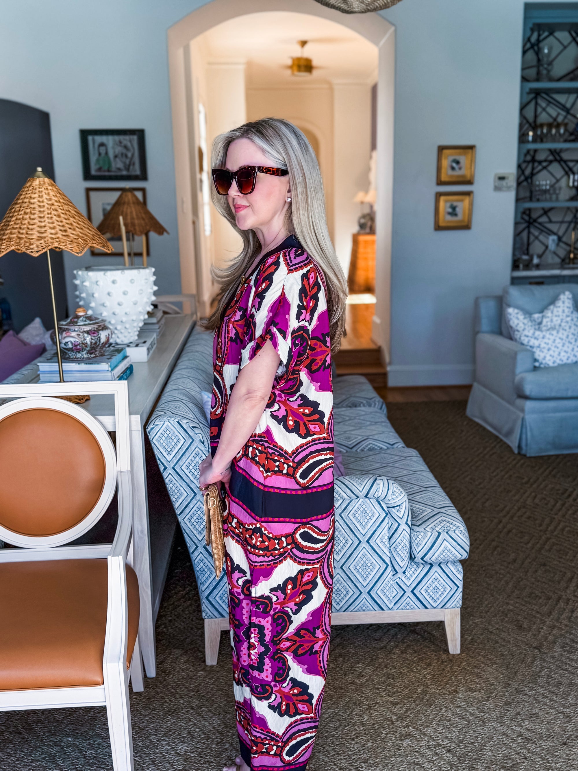 The Marbella Paisley Maxi Dress-Pink