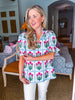 Floral Lattice Love Top-Magenta