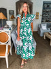 Meadow Moment Floral Midi Dress-Green