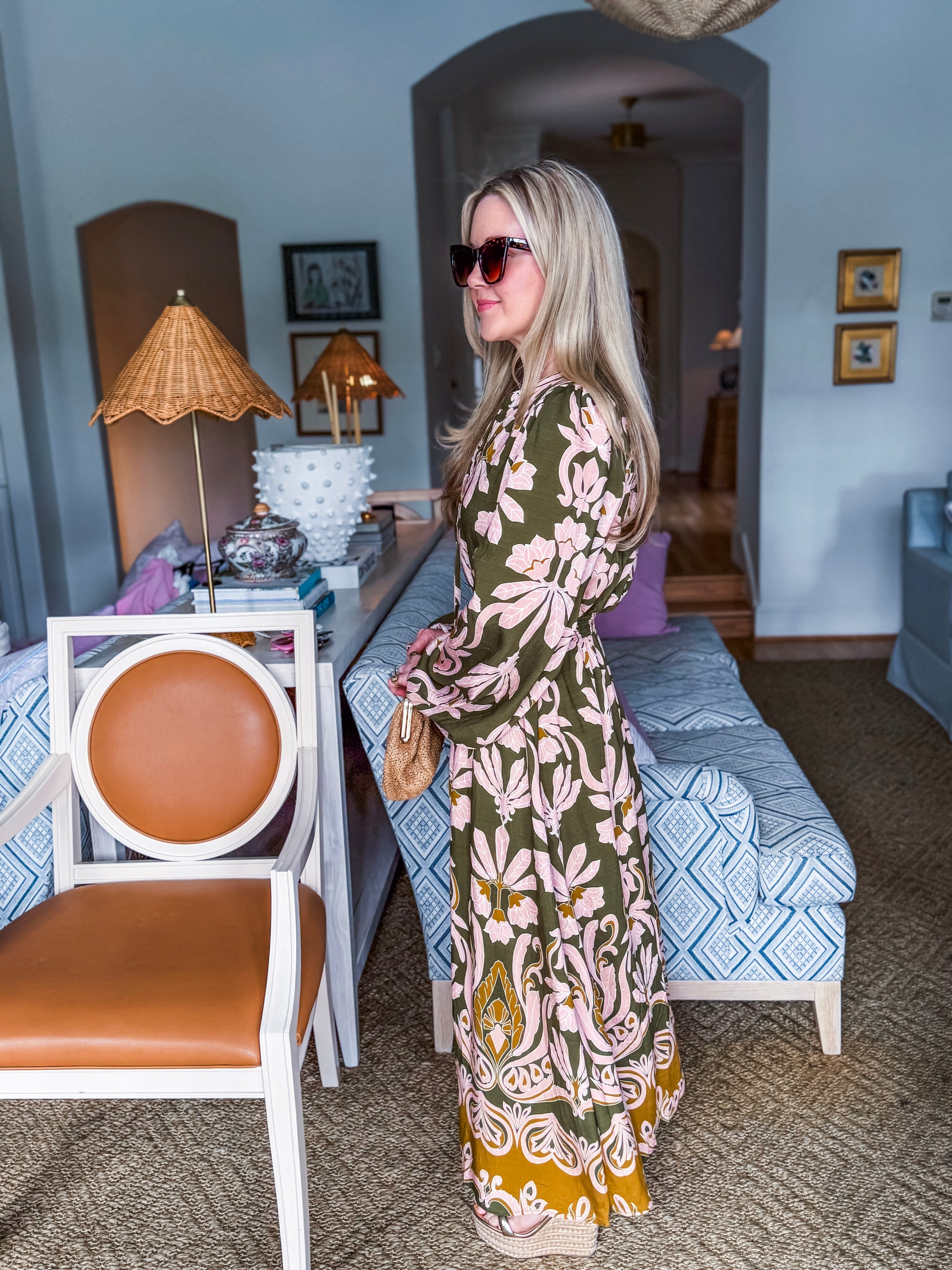 Forest Whimsy Floral Midi Dress