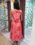 Soft Bloom Midi Skirt-Pink