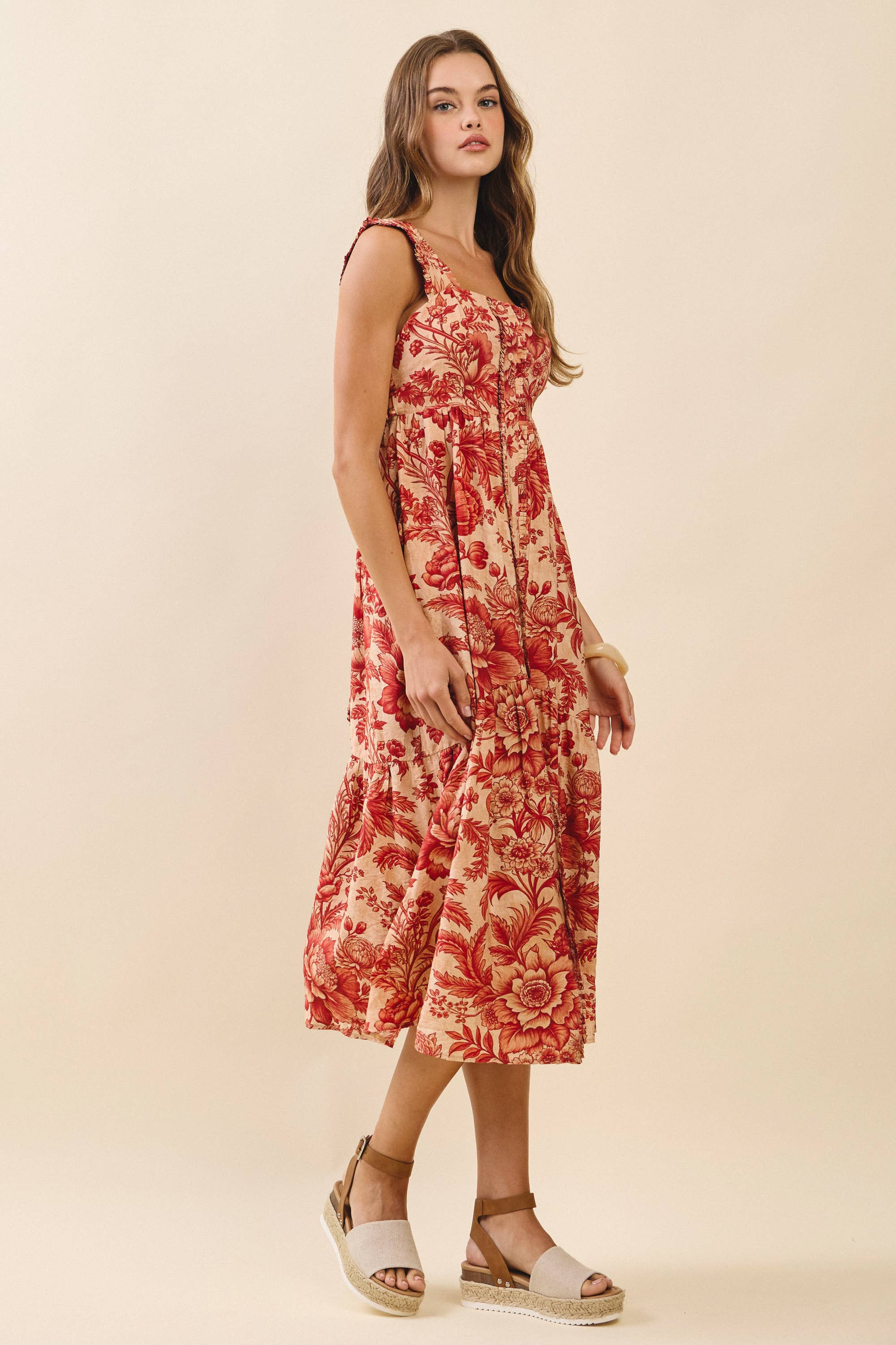 Soft Serenade Floral Midi Dress