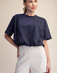 Genevieve Bubble Top-Navy