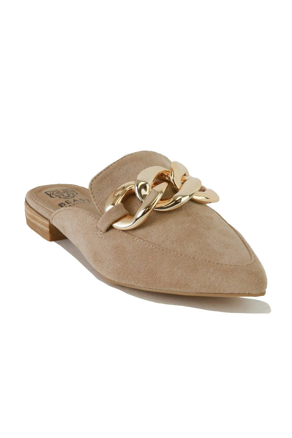 Chain Detail Mules-Taupe