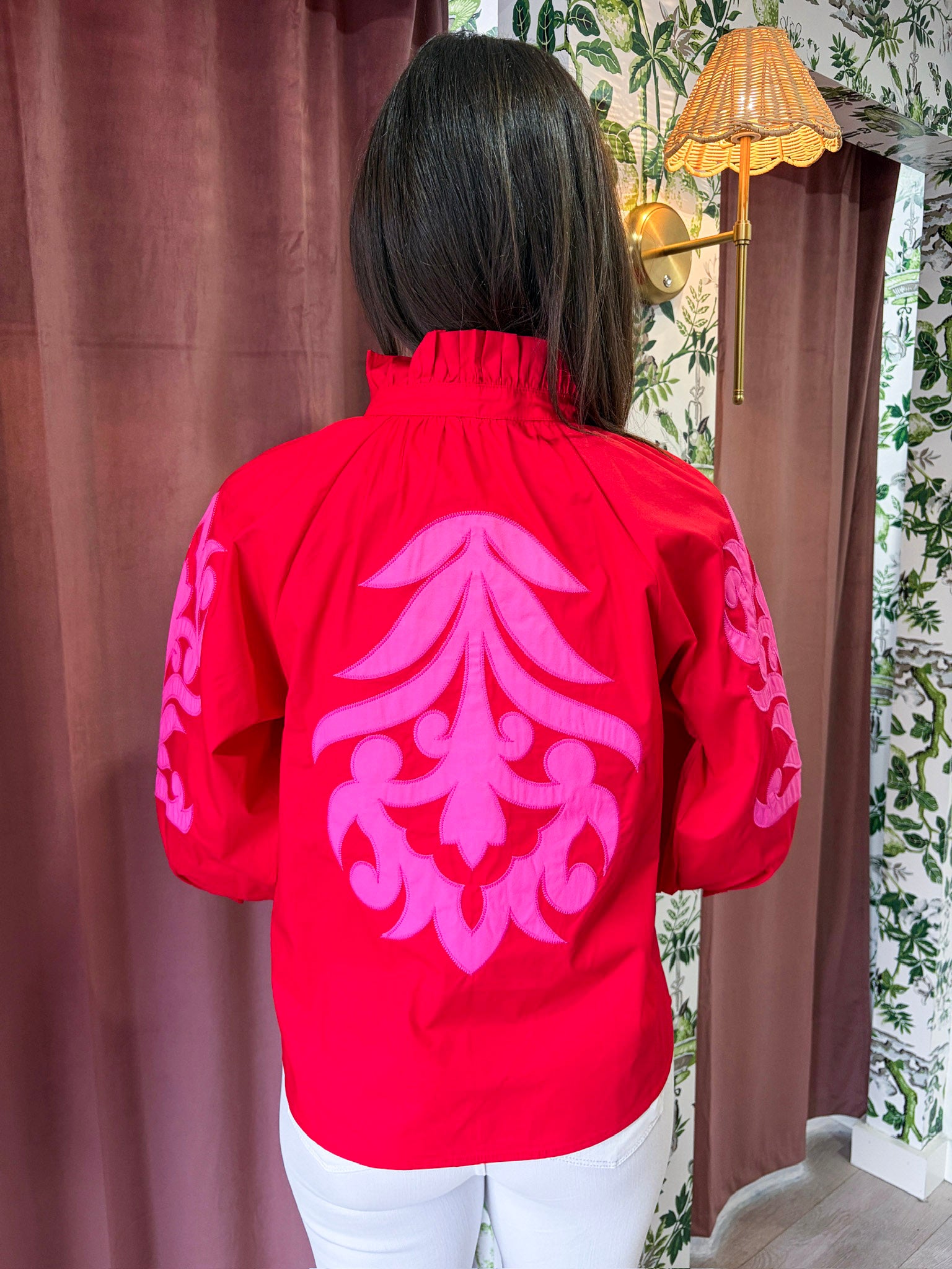 Blush Peony Top-Red