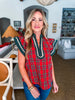 So Charmed Plaid Top-Red