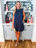 Touch of Glam Mini Dress-Navy