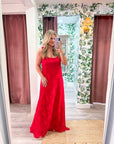 Lady in Red Maxi Dress