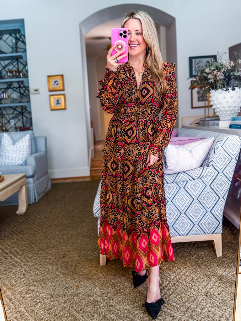 Evie Geometric Midi Dress