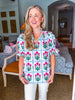 Floral Lattice Love Top-Magenta
