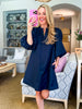 Change of Season Dress-Navy