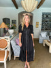 In the Moment Eyelet Midi Dress-Black
