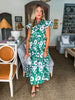Meadow Moment Floral Midi Dress-Green