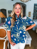 Vineyard Plans Floral Top-Teal