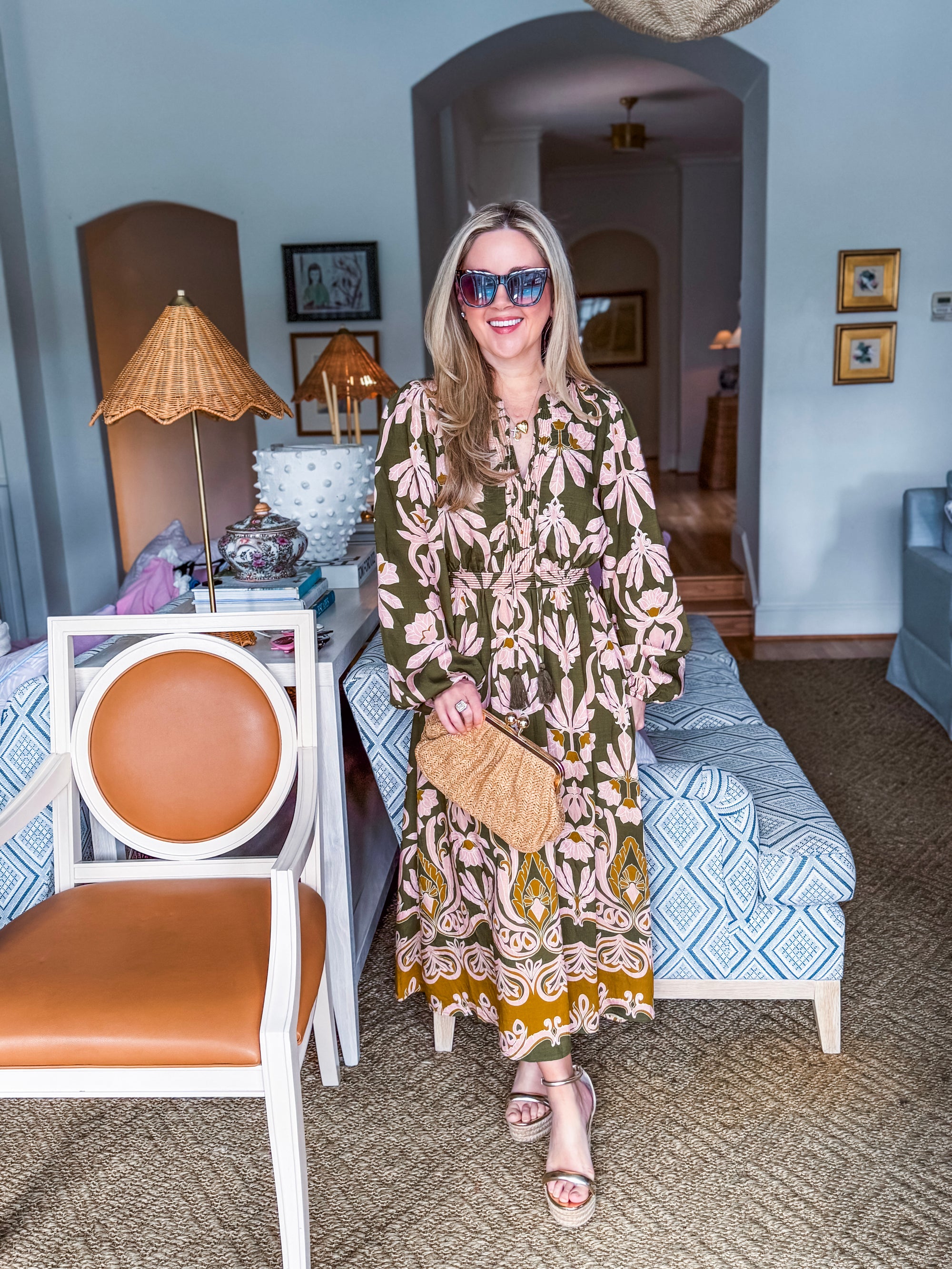 Forest Whimsy Floral Midi Dress