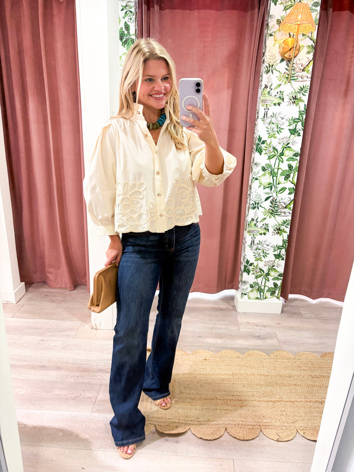 Annalise Puff Sleeve Top-Ecru