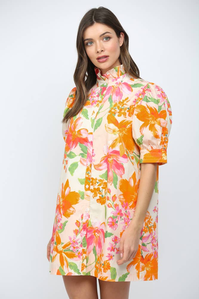 Spring Lily Button Down Mini Dress