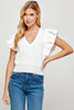 Meet Up Knit Top-White