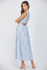 Oceanside Bliss Striped Midi Dress