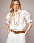 PREORDER: Dominique Scallop Embroidered Top