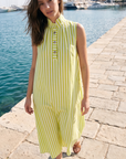 Nantucket Stripe Maxi Dress-Lime