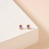 Birth Stone Stud Earrings- Purple