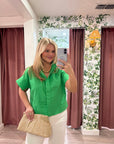 Timeless Touch Collar Top-Green