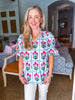Floral Lattice Love Top-Magenta
