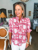 Bluebell Charm Floral Top-Marsala