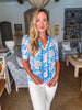 Blue China Floral Top