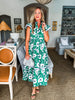 Meadow Moment Floral Midi Dress-Green