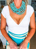 Casual Hangout Knit Top-White