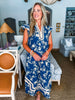 Teatime Time Floral Print Midi Dress