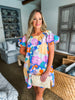Floral Romance Dress- Blue