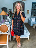 Wanderflora Embroidered Mini Dress-Black