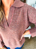 Cozy Moment Sweater- Brown/Magenta