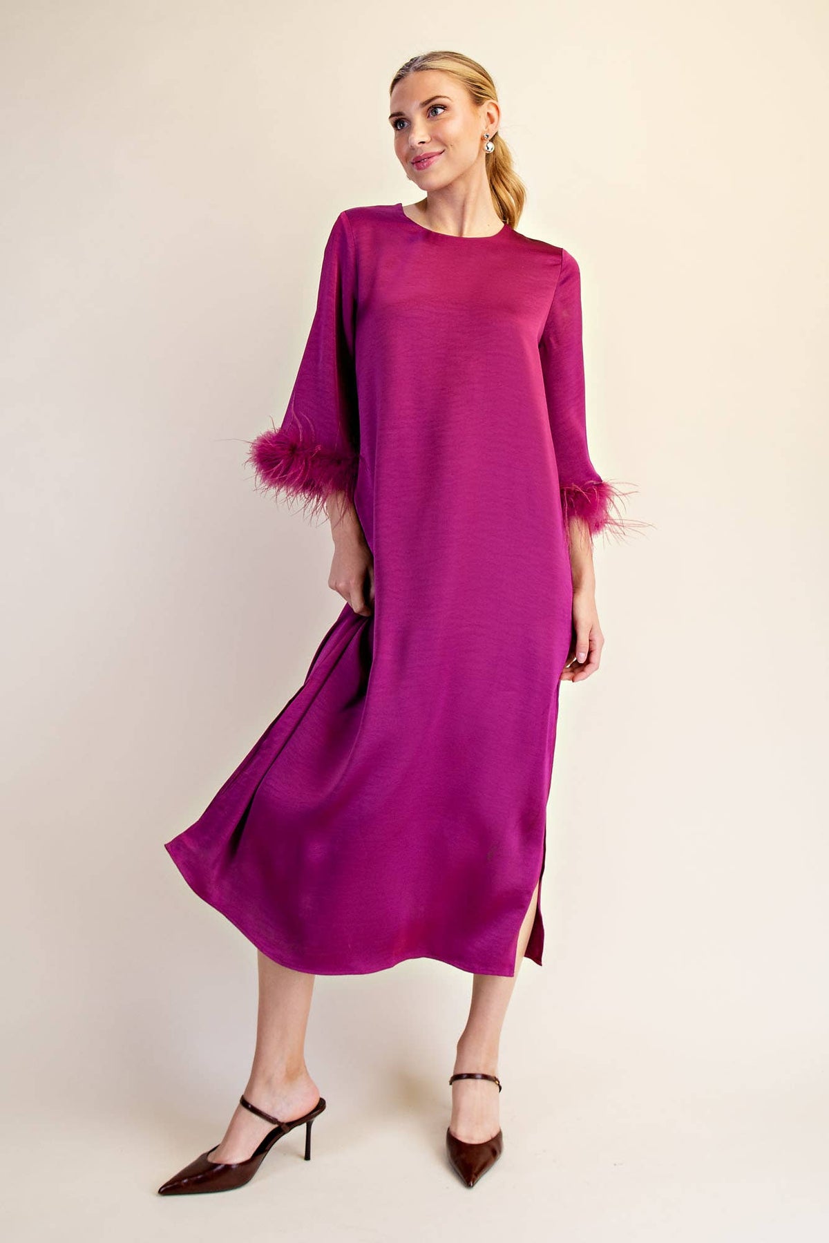 Glam Preview Midi Dress-Plum