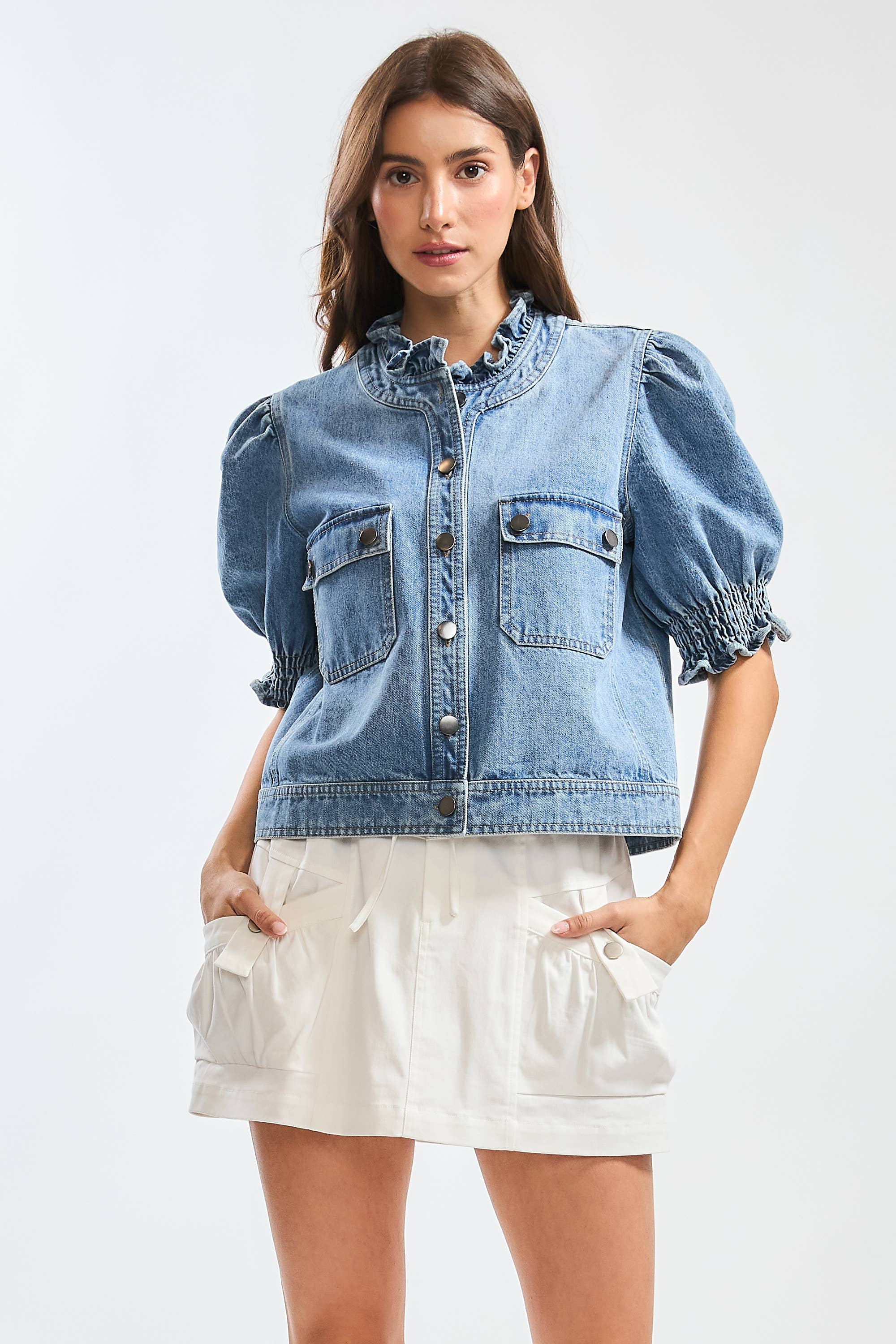 Darling Denim Puff Sleeve Jacket
