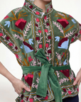 Rustic Retreat Velvet Jacket-Green