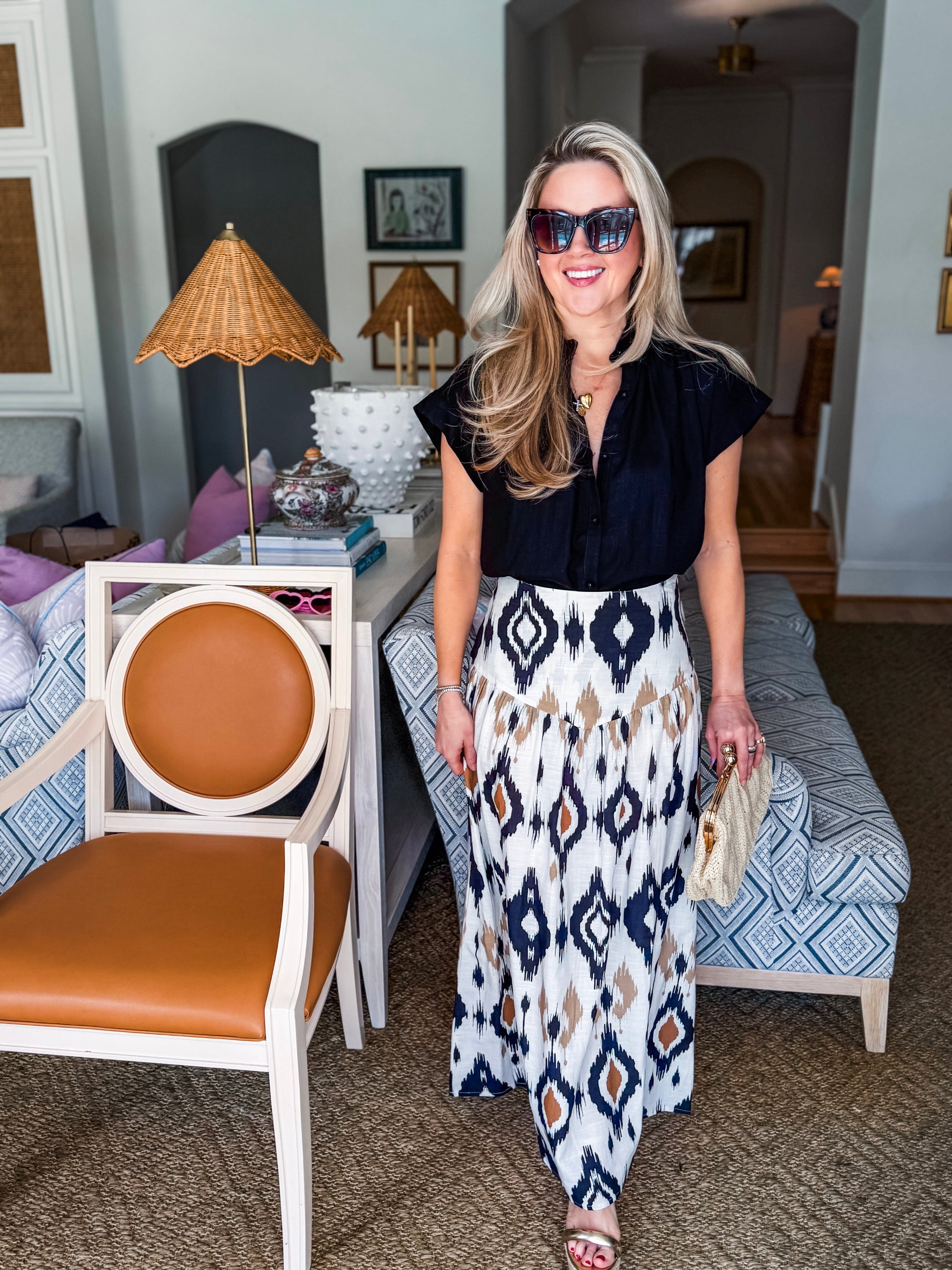 Midnight in Jaipur Midi Skirt