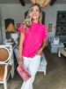 Moon Light Lace Top- Hot Pink