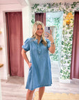 Denim Roots Mini Dress
