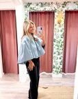 Swing Cape Stripe Top-Slate