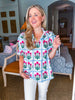 Floral Lattice Love Top-Magenta
