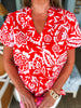 Hazen Floral Pleated Top