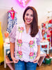 Sunny Horizon Embroidered Top-Pink